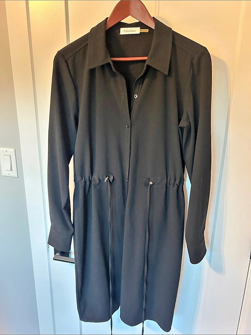 Calvin Klein Black Long Sleeve Maxi Dress